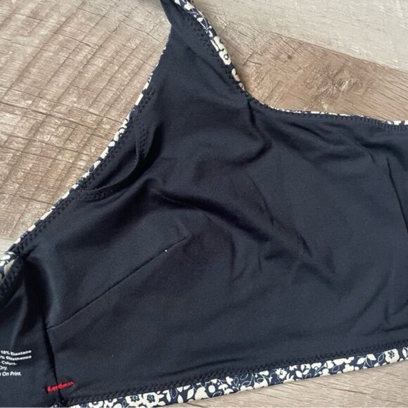 Everlane The Square-Neck Bikini Top Floral Print Navy L - Picture 8 of 12